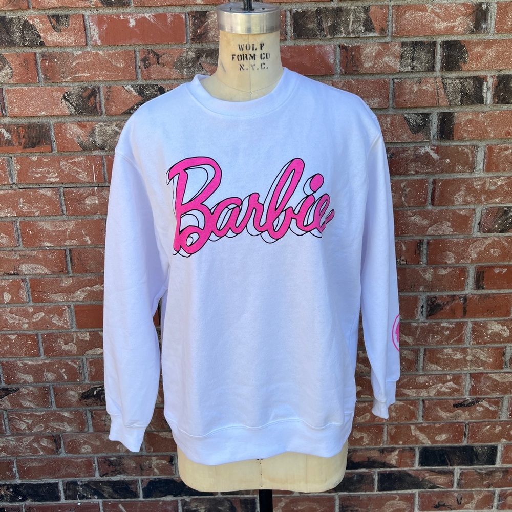 Barbie L white crewneck sweatshirt